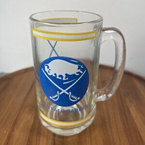 1980s Buffalo Sabres Beer Stein Original Logo National Hockey League Glass Mug